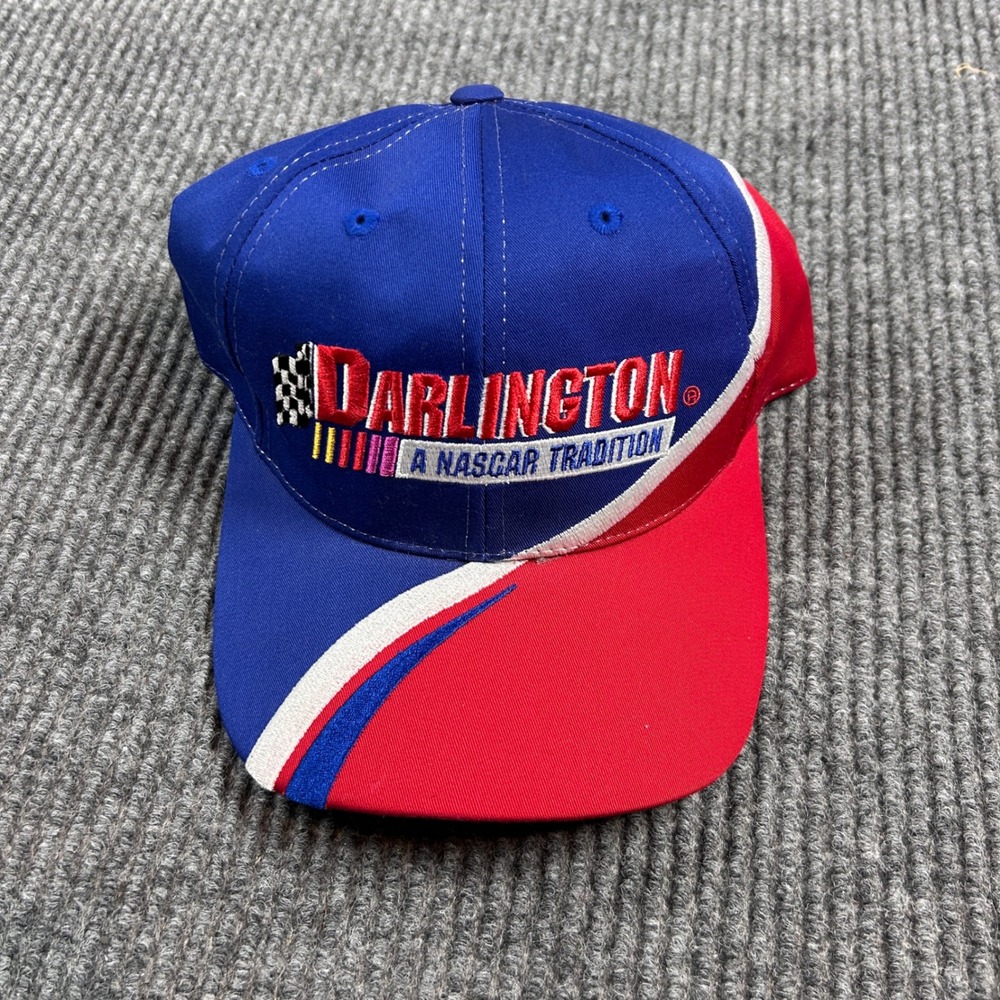 Vintage ISC Darlington A NASCAR Tradition Hat Mens Blue Red Adjustable Strapback